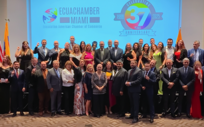 Ecuachamber celebró sus 37 años con una noche inolvidable de reconocimientos y unión empresarial