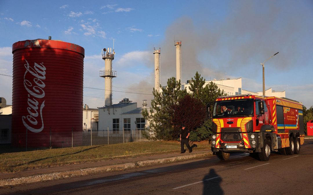 Planta de Coca Cola en la región de Kyiv tras un ataque ruso en septiembre de 2026